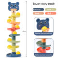 2-7 Layes Track Rolling Ball Pile Tower Early Educational Toy for Babies Rotating Track Educational Stacking Toy for Kids Gift. 