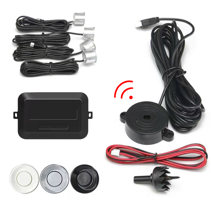 Car Reverse Radar Car Reverse Radar Kit with 4 Parking Sensors Vehicle Backup Alarm ...