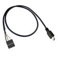 50CM USB 2.0 Micro 5Pin /Mini 5Pin Male to 9Pin Female 2.54 USB Header PCB Motherboard Cable Left/Right angle.