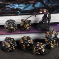 DND Dice Set -7pc Plum Flower Polyhedral Dice for D&D RPG MTG Role Playing Table Party Games & DM & Dice Goblin. 