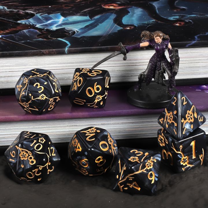 DND%20Dice%20Set%20-7pc%20Plum%20Flower%20Polyhedral%20Dice%20for%20D&D%20RPG%20MTG%20Role%20Playing%20Table%20Party%20Games%20&%20DM%20&%20Dice%20Goblin%20-%20Image%205
