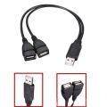 High Quality USB 2.0 Cable USB Double Splitter Adapter Cable One To Two Female To USB 2 Male Power Extension Cable. 