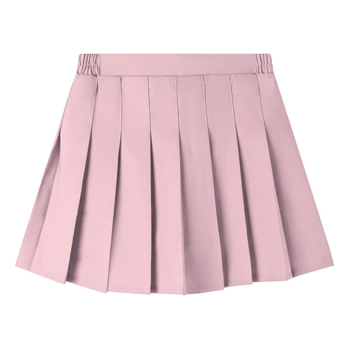 Teen%20Girl%20Summer%20Dress%20Kids%20Fashion%20Solid%20Color%20Pleated%20High%20Waist%20A-Line%20Skirt%20Children%20Casual%20Elastic%20Waist%20Mini%20Skirt%20Bottoms%20-%20Image%207