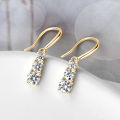 IOGOU Original 925 Sterling Silver 1.80CTTW D Color Moissanite Drop Hook Earrings for Women 3-Stone Dangel Earring Wedding Hoops. 