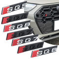 For Audi S3 S4 S5 S6 S7 S8 RS3 RS4 RS5 RS6 RS7 RS8 W12 V6 3D ABS Chrome Black SQ3 SQ5 SQ7 SQ8 Logo Car Front Grill Badge Sticker. 