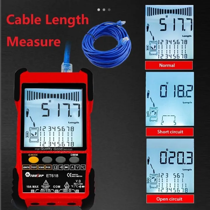 TOOLTOP%20Network%20Cable%20Tester%20Multimeter%20Lan%20Cable%20Tracking%20POE%20Test%20400M/600M%20Length%20Measure%20Sensitivity%20Adjustable%20Line%20Tracker%20-%20Image%202