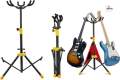 Triple Guitar Stand Folding Multiple 3 Guitar Rack Holder. 