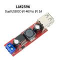 LM2596 DC 6V-40V To 5V 3A Double USB Charge DC-DC Step Down Converter Module For Vehicle Car Charger LM2596S Dual Two USB. 