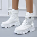 Women Boots Motorcycle Casual Shoes New Woman Leather Minimalist Classic Punk Female Mary Jane Goth Shoes Platform Boots Women.