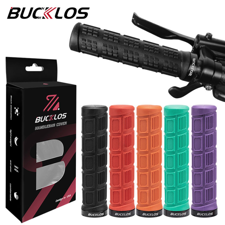 BUCKLOS Bicycle Handle Soft Rubber Mountain Bike Grips Lock on Bicycle Handle Grips Shock-absorption Bike Handlebar Grips