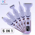 5 in 1 Electric Razor for Women Shaver Lady Shaver Body Hair Trimmer for Armpit Bikini Arm Leg Face Mustache Portable Painless.