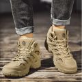 New Men's Boots Fashion Outdoor Boots Breathable Hiking Boots Autumn Shoes Sneakers Lightweight Non-slip Men Desert Ankle Boots.