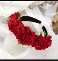 Velvet rose round hairband.