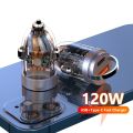 120W Transparent Invisible Pull Ring Car Charger USB Type C Fast Charging QC3.0 PD Phone Charger for iPhone  . 