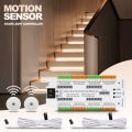 DIY 32-Step Motion Sensor Stair Lights: PIR Auto Dimming, Speed Timer & Smart App Control for Dynamic Indoor Staircase Lighting. 