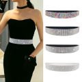 Advanced women's rhinestone belt, women's fashion dress, elastic belt, wedding party accessories.