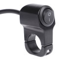 Motorcycle Handlebar Headlight ON/OFF Switch Scooter ATV Aluminum Alloy 2-Wire Black Light Waterproof Switchs 12V.