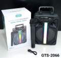 GTS 2066 Wireless Portable Bluetooth Speaker With Led Light Support Mic,FM,AUX,USB,TF Card [With Wireless Mic]. 