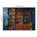 An antique bookshelf background polyester photography background prop, suitable for studio, home, wall and atmosphere decoration. 