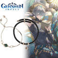 Game Genshin Impact Alhaitham Cosplay Necklace Bracelet Leaf Jewelry Pendant Full Set Choker Chain Bangle Halloween Party Props.