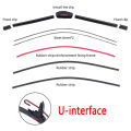 Universal U-type Soft  Strip Windscreen Wipers HD Brush Clean Reduce Noise  Automotive Wiper 14"16"17" 18" 19"21" 22" 24". 