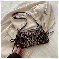 New Armpit Bag Trendy Shoulder Bag for Women Sweet Double Bow Handbag Ladies Bag Retro Fashion Female Leopard Print Shoulder Bag. 