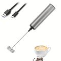 Rechargeable Stainless Steel Milk Frother 2 Speeds for Latte Cappuccino Espresso Home And Barista Use.