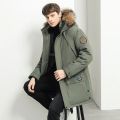 Men Winter Goose Down Coats Fur Collar Hooded Long Down Jackets Top Quality Male Outdoor Windproof Warm Winter Jackets Canada. 