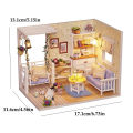 DIY Kitten Mini DollHouses Assembly Model Building Kit Creative Room Bedroom Decoration With Furniture Wooden Crafts Toys . 