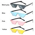 1/2/3/6Pcs Mosaic Sunglasses Cool Party Vintage Shades Eyewear For Men Pixelated Sunglasses Funny Women Glasses. 