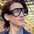 【Popular】Brand Oversized Pilot Glasses Frames Men Women Fashion Big Frame Transparent Computer Glasse Vintage Luxury Designer  sunglasses. 