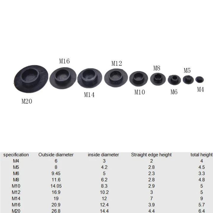 100PCS%20M4/M5/M6/M8/M10%20Black%20Hex%20Socket%20Allen%20Bolt%20Screw%20Nut%20Hexagon%20Head%20Cover%20Cap%20Protector%20-%20Image%203