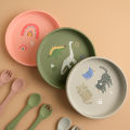 1PCS Dinosaur Silicone Baby Plate BPA Free Cartoon Food Tray For Toddlers Self Feeding Training 6M+ Easy Clean Tableware. 