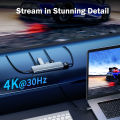 Lemorele TC101 5-in-1 USB C Hub 4K HDMI Docking Station 100W PD USB 3.0 5Gbps for MacBook/// Aluminum Dock.