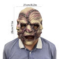 Three-Faced Rubber Demon Devil Full Head Latex Mask Demon Ball Halloween Party Cosplay Costume Licensed Devil Face Scream Ghost. 