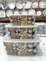 Square Melamine Bowls 6 Pieces Bowl Set melamine new printed with 3 Bowl & 3 Lids. 