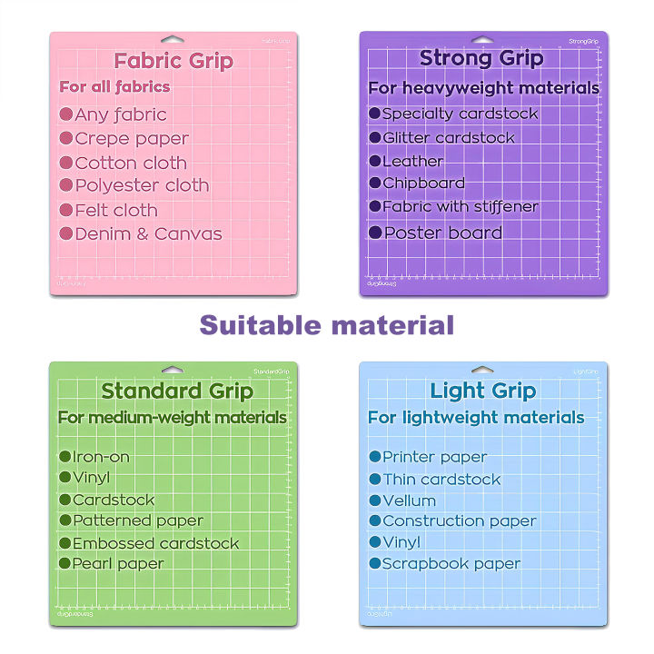 3/4Pcs%2012*12%E2%80%98%E2%80%99Portable%20Replacement%20Cameo%20Silhouette%20Cutting%20Mat%20For%20Cricut%20Adhesive%20Pvc%20Cutting%20Mats%20For%20Crafts%20Sewing%20-%20Image%203