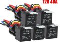 [With plug] relay 12V and 24v relay 5 pin/Relay 5 pin [high current 40A ] relay 12v 24v relay 5 pin 40A ready to ship. Car relay current 40 amp. 