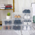 6 Pack Transparent shoe box shoes organizers thickened foldable Dustproof storage box Stackable combined shoe cabinet Sale. 