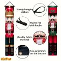 1 Pair Giant Nutcracker Flag Banner Red Green Christmas Door Hanging Durable Polyester Outdoor Holiday Decor Easy Install Banner. 
