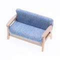 1Pcs 1:12 Mini Simulation Miniature Wooden Double Sofa Living Room Dollhouse Furniture Kids Pretend Play Doll House Decor. 