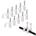 Cable Clip 10mm 100Pcs For Electric Wire Hook Type Nail Clip , Wire Clip Holder Pvc. 