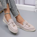 New Lefu Shoes Women's Soft Leather Retro Lazy Man Step on Thick Sole Flat Bottom Comfortable Single Shoe. 