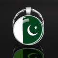 Pakistan Flag Keyring / Keychain - Patriotic Round Design. 