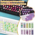 Laptop English Keyboard Stickers Macaron Color Key Stickers Desktop Computer Stickers Frosted Repair Film. 