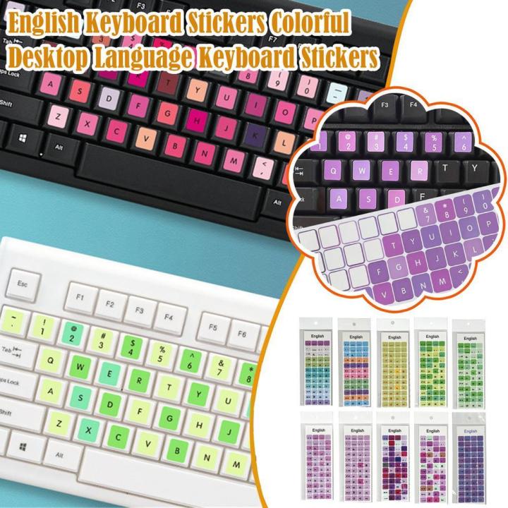 Laptop English Keyboard Stickers Macaron Color Key Stickers Desktop Computer Stickers Frosted Repair Film