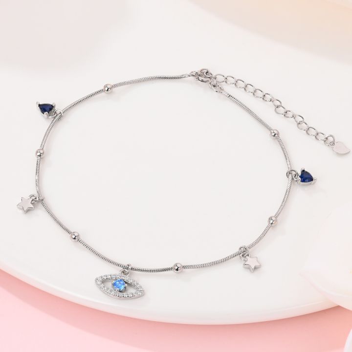 Exquisite%20925%20Sterling%20Silver%20Star-Shaped%20Zircon%20Sugar%20Heart-Shaped%20Devil's%20Eye%20Anklet%20Women's%20Exquisite%20Jewelry%20-%20Image%203