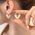 Kpop Sweet Minimalist Love Heart Drop Earrings for Women Wed Korean Fashion Elegant Earrings Aesthetic Piercing Ear Jewelry New. 