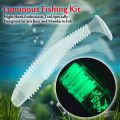 Luminous Fishing Night Hook Fish Tackle Set Screw Lure T-Tail Soft Bait Glow Jig Heads - for Mandarin Fish  Bass  Jig Head Hooks. 