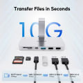 PULWTOP USB C Hub for iMac 24 inch M1/M3/M4, with NVMe SATA SSD Enclosure, USB A/C 10Gbps, 2 X USB A 2.0, SD/TF. 